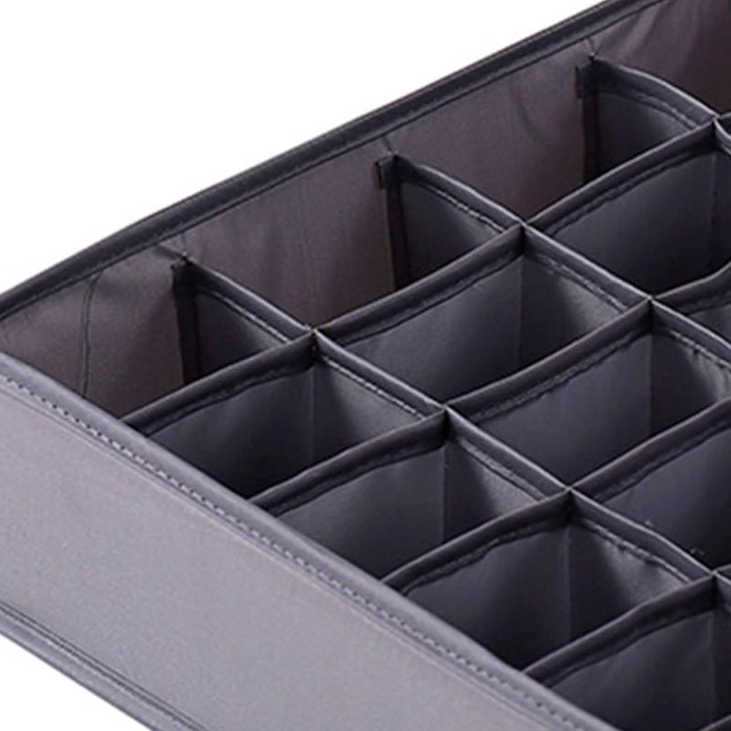 Underwear and Socks Organizer White Box Pair- Zipper Closet Drawer Divider 24 Cells, Storage Box for Socks Underwear