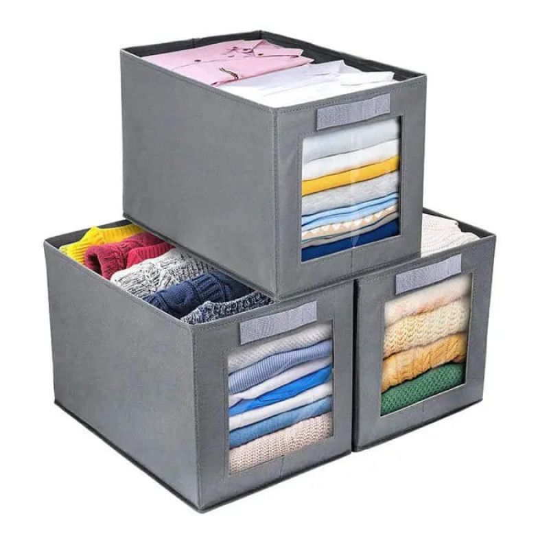 Foldable storage box with handle