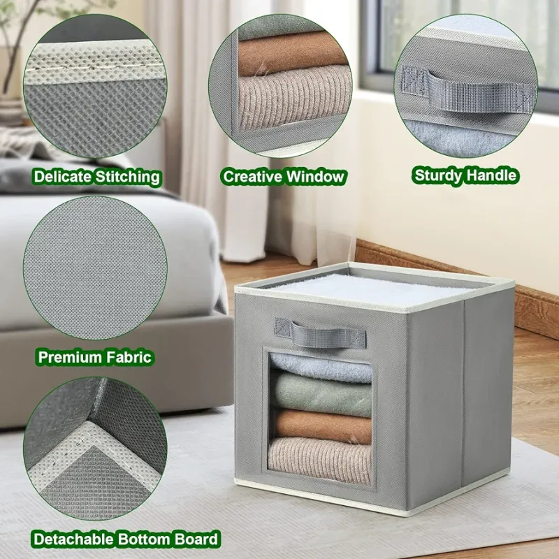 Foldable storage box with handle